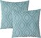 Summer Throw Pillow Covers 18x18 Inch Set of 2, Soft Plush Faux Wool Aqua Solid Couch Pillow Covers, Accent Farmhouse Neutral Square Pillow Cases for Sofa Bed Living Room